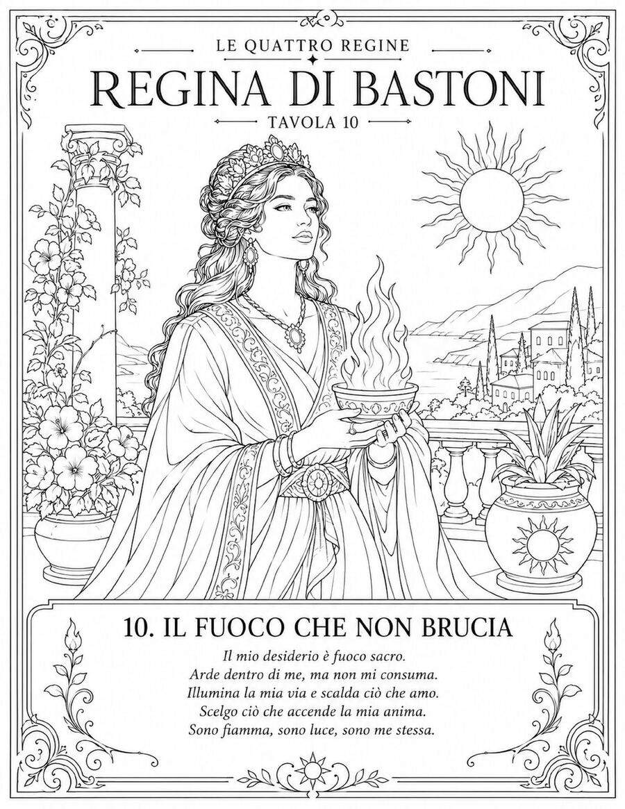 Regina di Bastoni, tavola 10: Il fuoco che non brucia