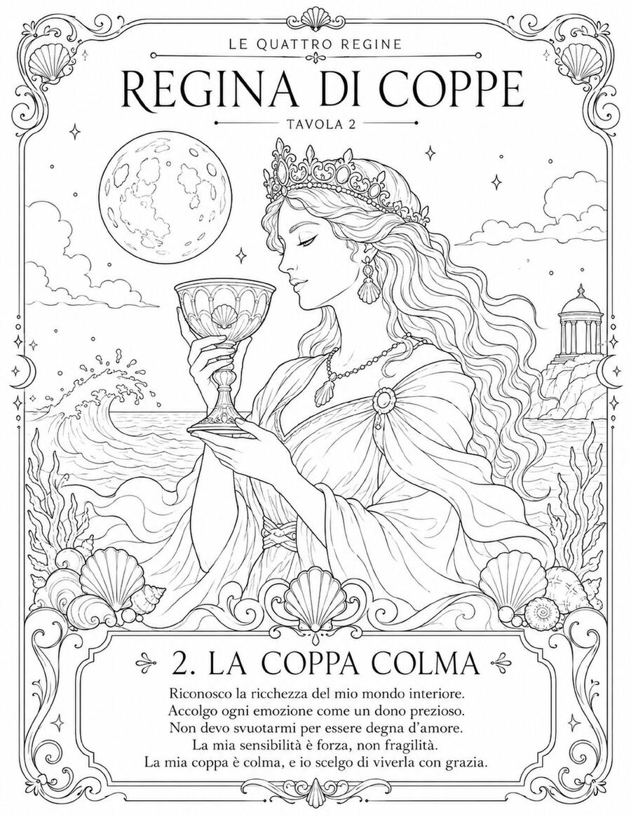 Regina di Coppe, tavola 2: La coppa colma